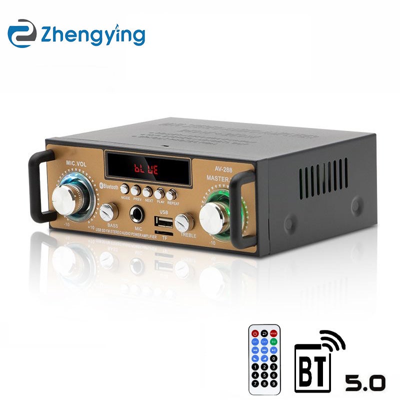 مضخم صوت بلوتوث AV-288Bt مكبر صوت صغير منزلي مضخم صوت منزلي للصوت والفيديو بمقاومة ثابتة - Image 1